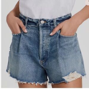 Citizens Of‎ Humanity Womens Blue Franca Pleated Baggy Jean Shorts Size 31